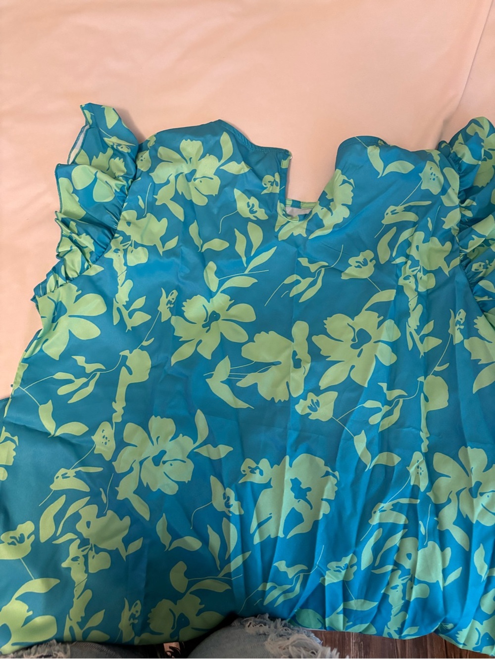 Tropical Floral Blue & Lime Tunic dress